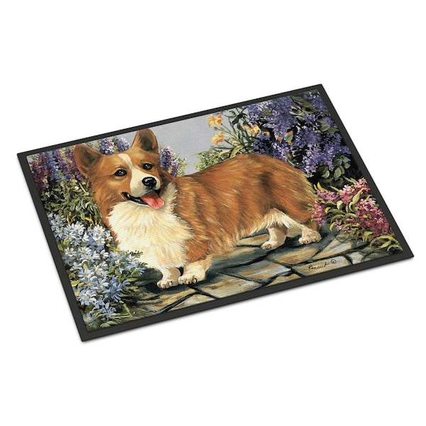 Carolines Treasures 24 x 36 in. Corgi Garden Georgi Indoor or Outdoor Mat PPP3258JMAT - main